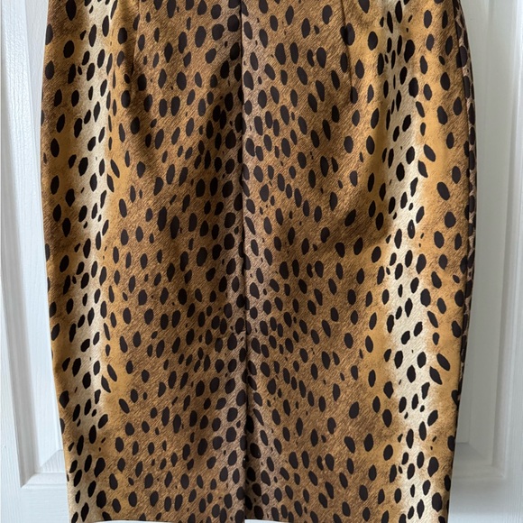 Michael KORS 4 Caramel/Black Leopard Print pencil Skirt, NWOT Cotton/Spandex - Picture 8 of 9